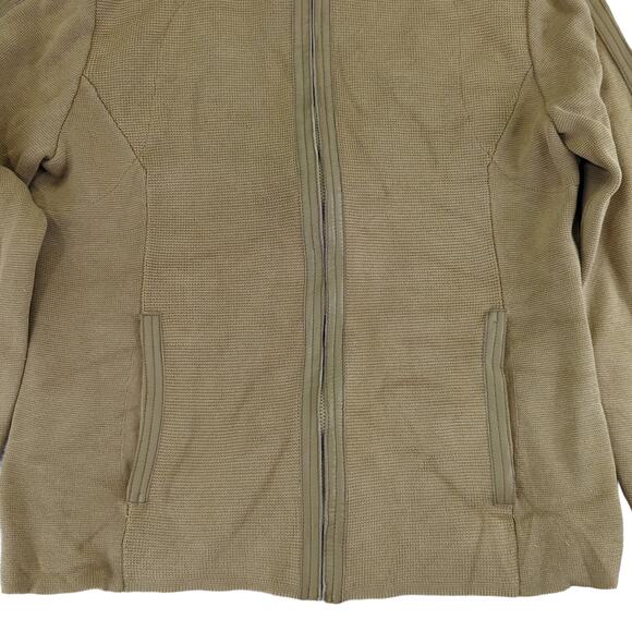 Sigrid Olsen Mock Neck Full Zip Sweater Silk Cotton Women's‎ Medium Leather Tan - Picture 4 of 9